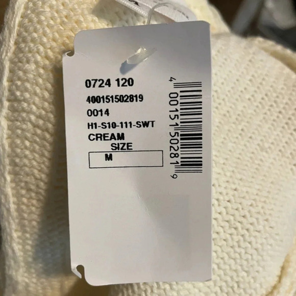 NWT Undra Celeste - Bold Braid Open Back Sweater Size Medium Cream - Picture 9 of 15